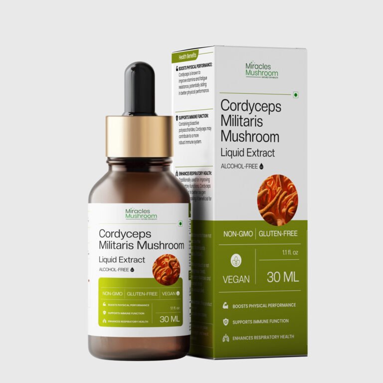 Cordyceps Militaris Liquid Extract - Alcohol-Free, 100% Cordyceps Fruit Body Extract, 30ml